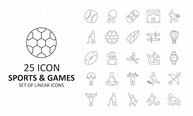 25 sports and games icon sheet pixel perfect icons