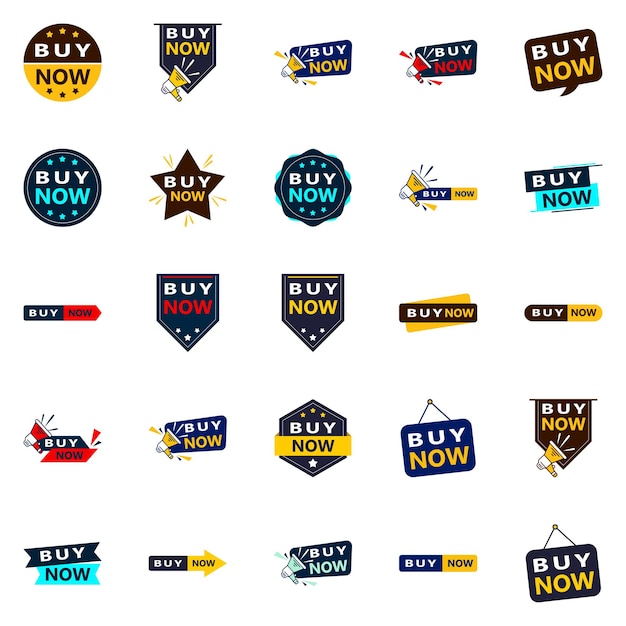 25 versatile typographic banners for promoting buying across media