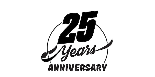 25 years anniversary emblem. anniversary badge or label.