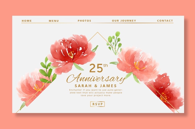 Vector 25 years anniversary landing page