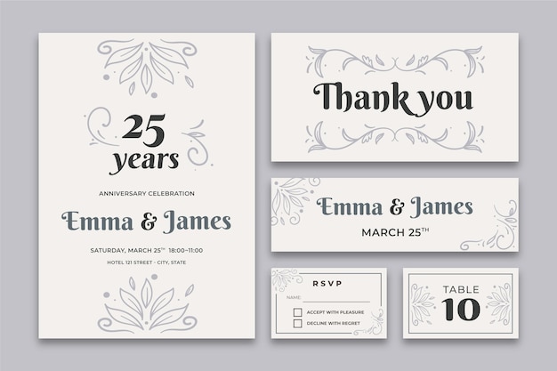 25 years anniversary stationery collection