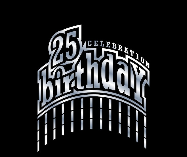 25 лет празднование дня рождения или организация вечеринки приветствие дизайн логотипа