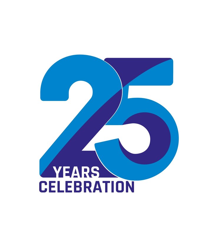 Vector 조직 및 회사를 위한 25주년 기념 로고