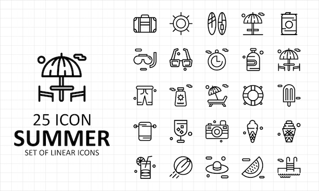 25 zomer icon sheet