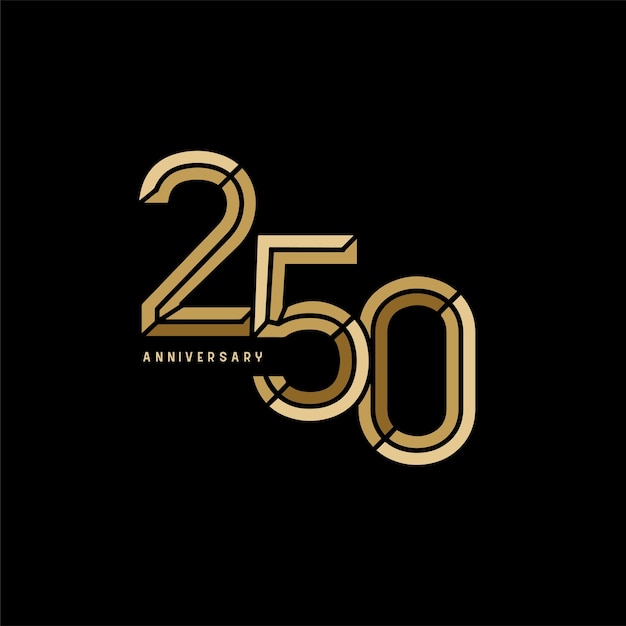 250e verjaardag elegantie-logotype