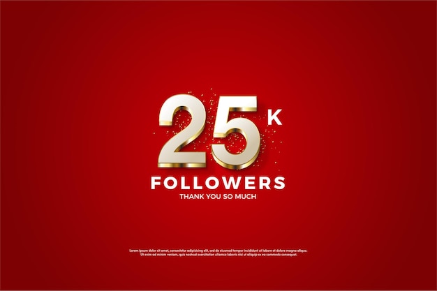 25k followers with luxurious gold illustrations