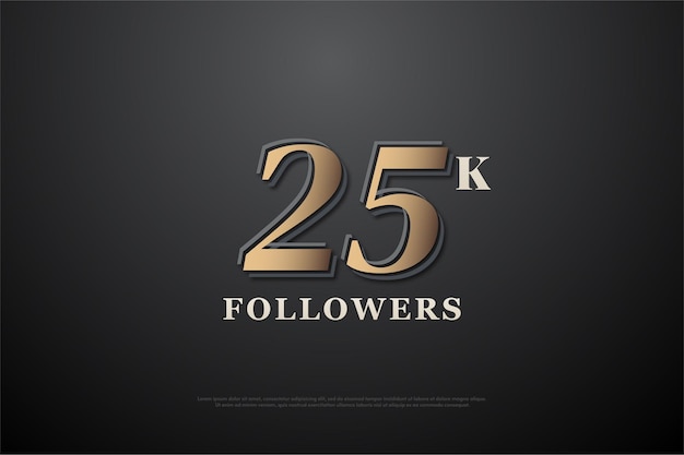 25k followers with simple number design illustration