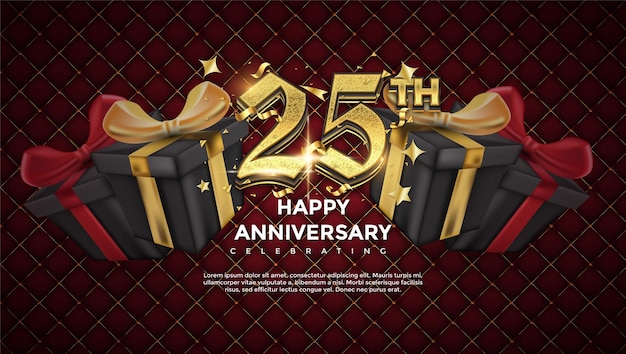 Vector 25th anniversary illustration background