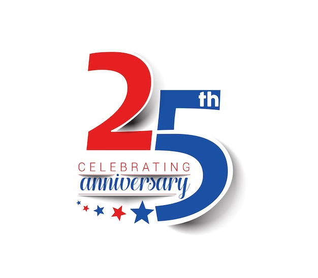 25th years anniversary celebration vector design.