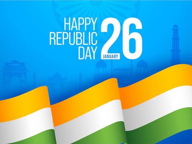 26 januari happy republic day posterontwerp