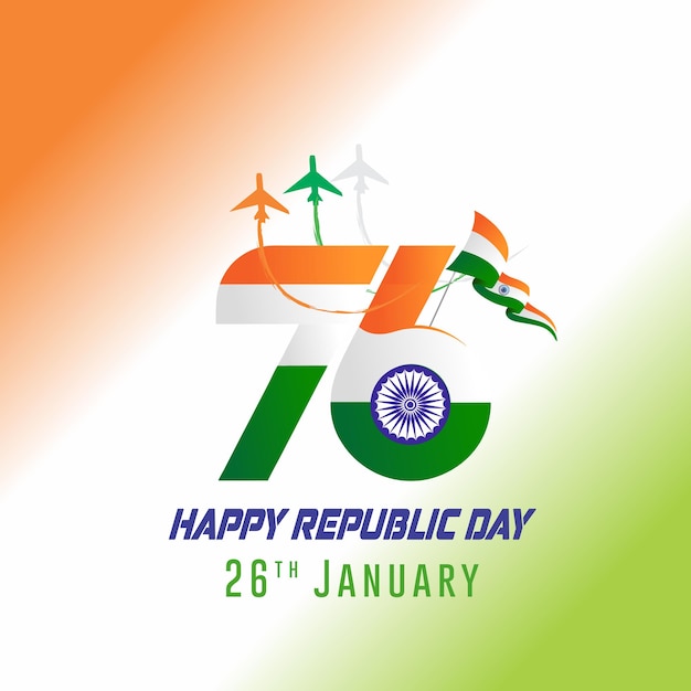 26 January Happy Republic Day of India celebrationfreedome celebration background Parade of aircrat