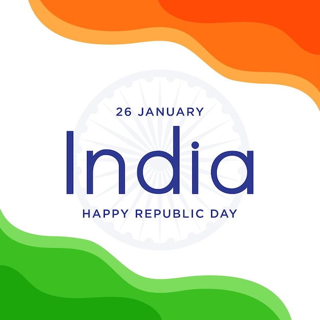 26 january happy republic day indian flag