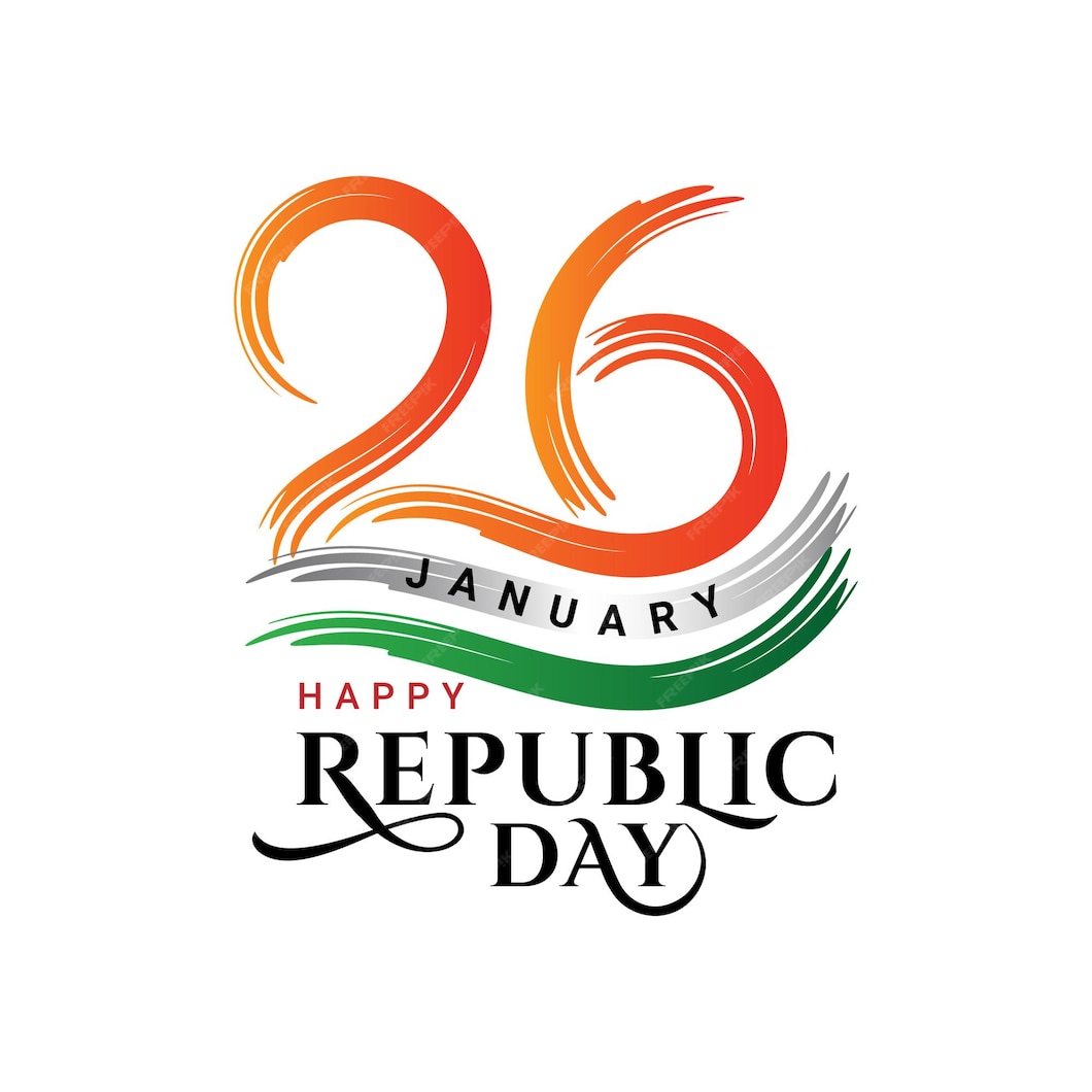 Premium Vector 26 january republic day logo illustration with grunge
