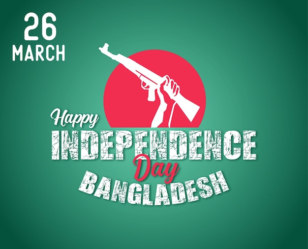Вектор 26 марта дизайн поста в социальных сетях ко дню независимости бангладеш
