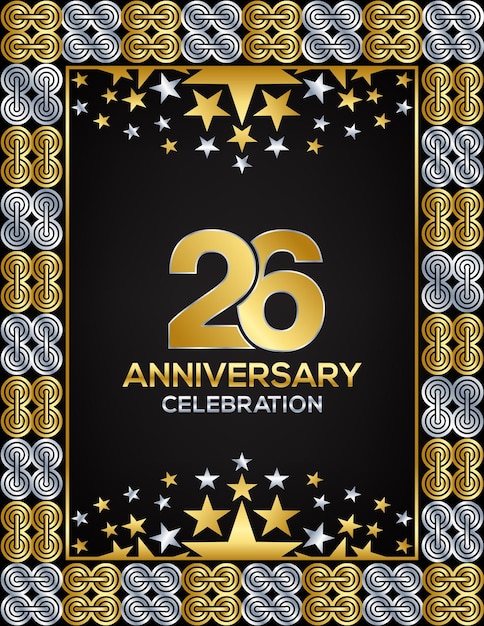 26 Years Anniversary Day Luxury Gold Or Silver Color Mixed Design Company Or Wedding Used