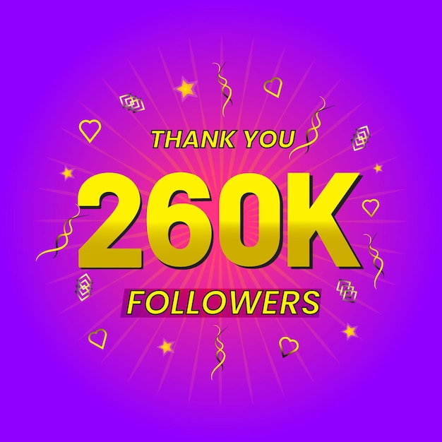 260k followers thank you online template