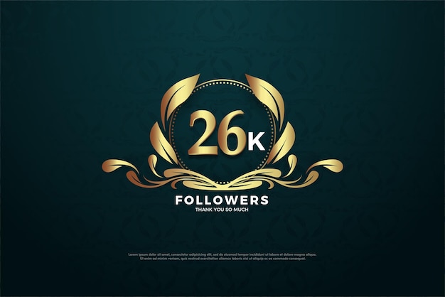 26k followers celebration with gold leaf decoration.