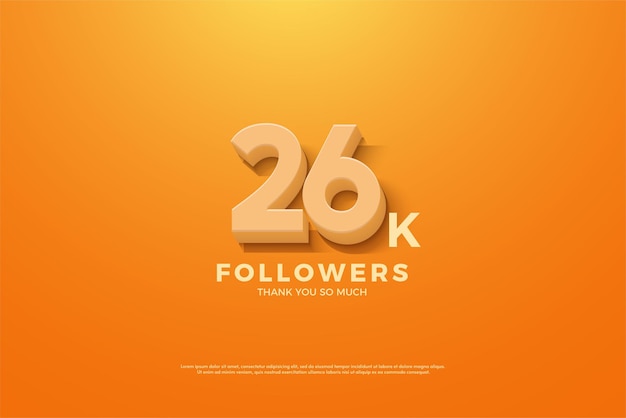 26k volgers met oranje 3D-nummers.