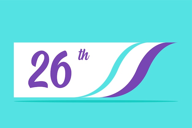 26th anniversary numbers logo template Modern congratulation concept Flat vector illustrations isolated