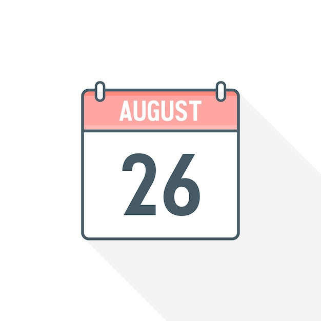 8월 26일 달력 아이콘 8월 26일 달력 날짜 월 아이콘 벡터 일러스트레이터