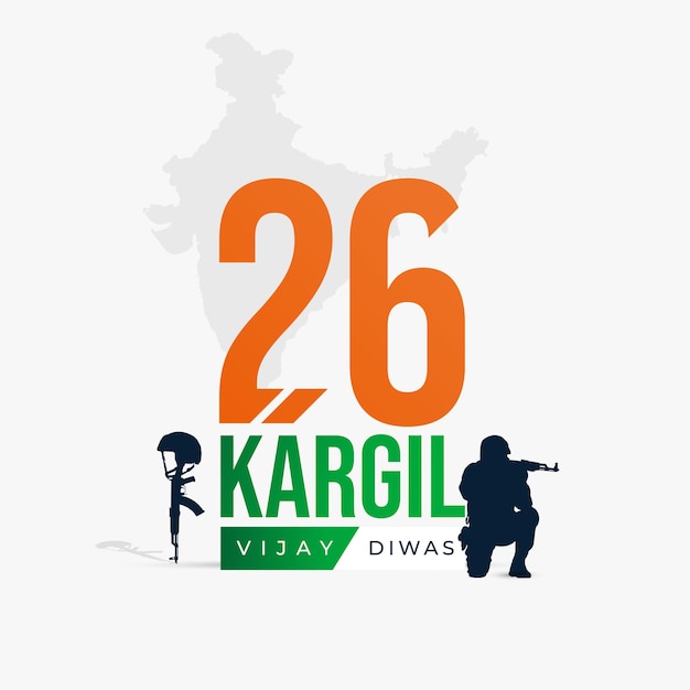 Vettore 26 luglio kargil vijay diwas design concept con bandiera indiana e post sui social media dell'esercito