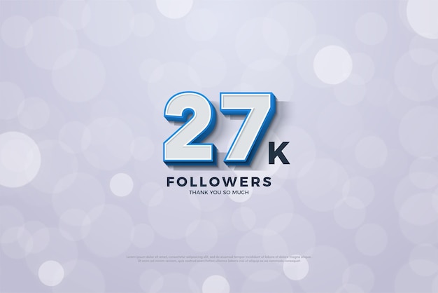 27 k followers banner with transparent and beautiful bubble background