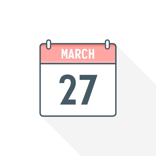 27 maart kalenderpictogram 27 maart kalender Datum Maand pictogram vectorillustrator