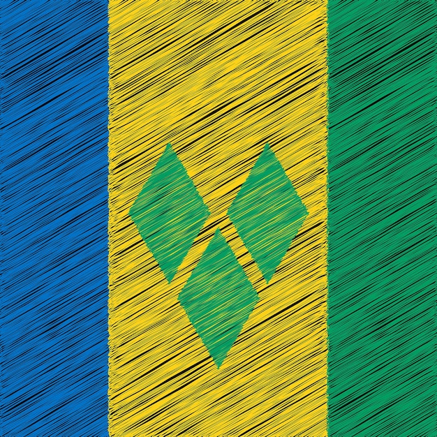 10月27日セントビンセントおよびグレナディーン諸島独立記念日の旗のデザイン