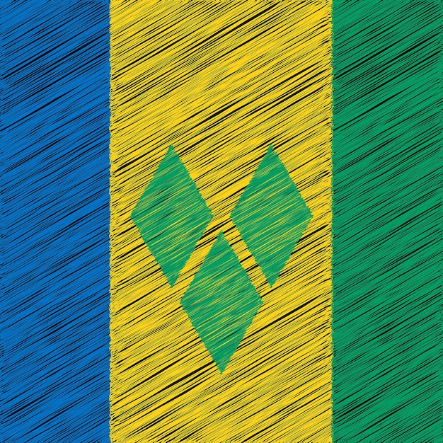 Vector 27 oktober vlag van saint vincent en de grenadines onafhankelijkheidsdag