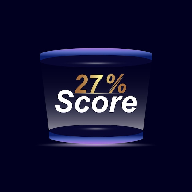 27 Score Sign Designed to catch the and illustration blue Vector background design