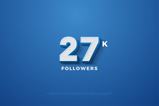 27k 추종자 축하와 매우 간단한 배너 개념