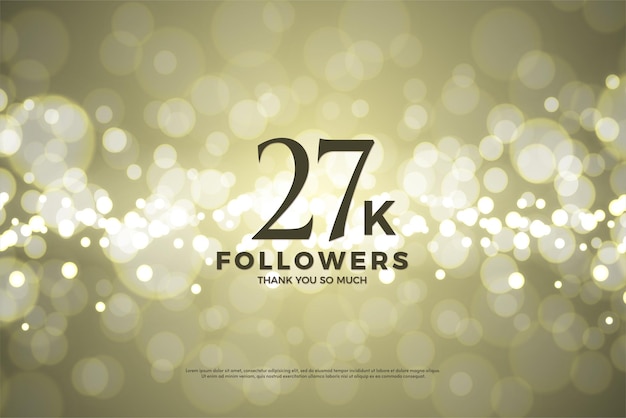 27k followers with shiny and transparent bubble background illustration