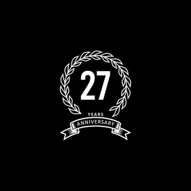 27st anniversary logo with white and black background