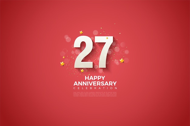 27th Anniversary background with numbers and small circles.