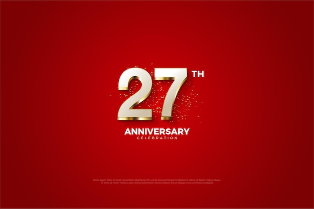 27th anniversary backround with luxurious gold plated numerals design.