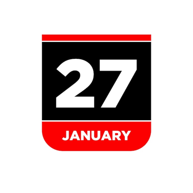 27th January vector calendar page 27 Jan icon