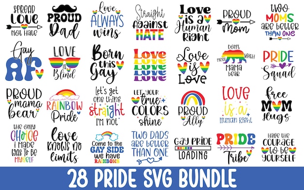 28 Pride SVG Bundle