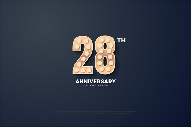 28th Anniversary background with textured numbers