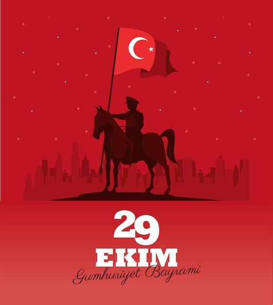 29 ekim bayrami letterign card