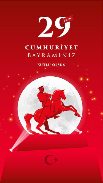 Vettore 29 ekim cumhuriyet bayrami kutlu olsun. traduzione 29 ottobre festa della repubblica della turchia.