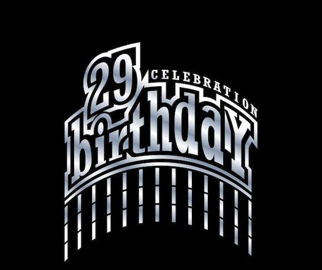 29 jaar verjaardag feest of organisatie feest groet logo ontwerp