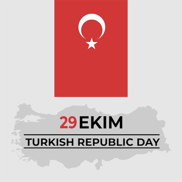 29 oktober turkije republiek dag, 29 ekim turkije fijne vakantie, turkije onafhankelijkheidsdag plat ontwerp