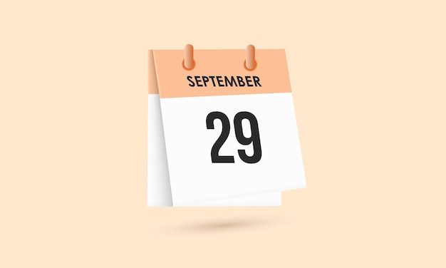 29 september kalender en tijdplanner Dagelijkse kalender Icon herinnering Vector illustratie