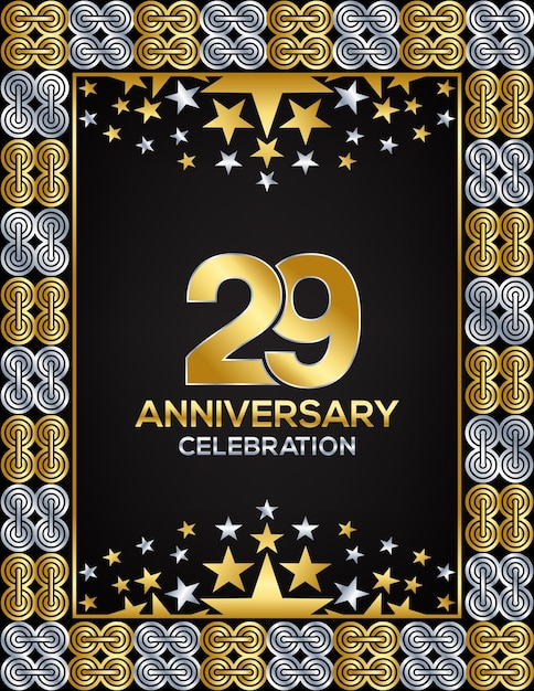 29 Years Anniversary Day Luxury Gold Or Silver Color Mixed Design Company Or Wedding Used