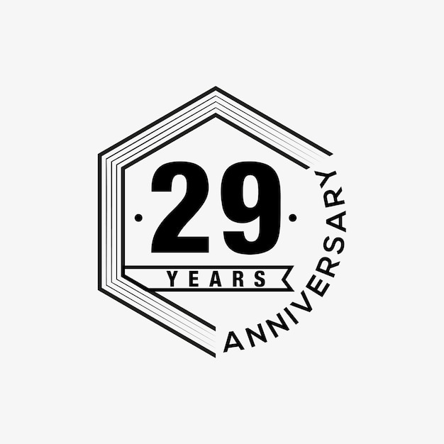 Vector 29 years celebrating anniversary design template.  vector design and illustration.