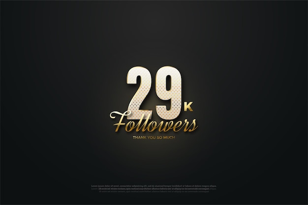 29k followers with a combination of light effects behind the numbers.