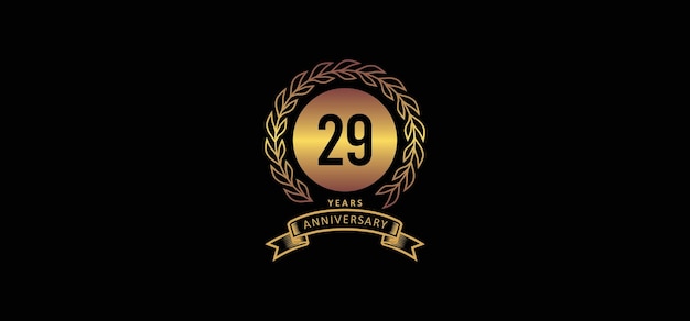 Логотип 29-летия с золотым и черным фоном