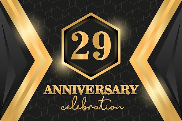 29th anniversary celebration logotype. Logo numbers and ribbon vector design.