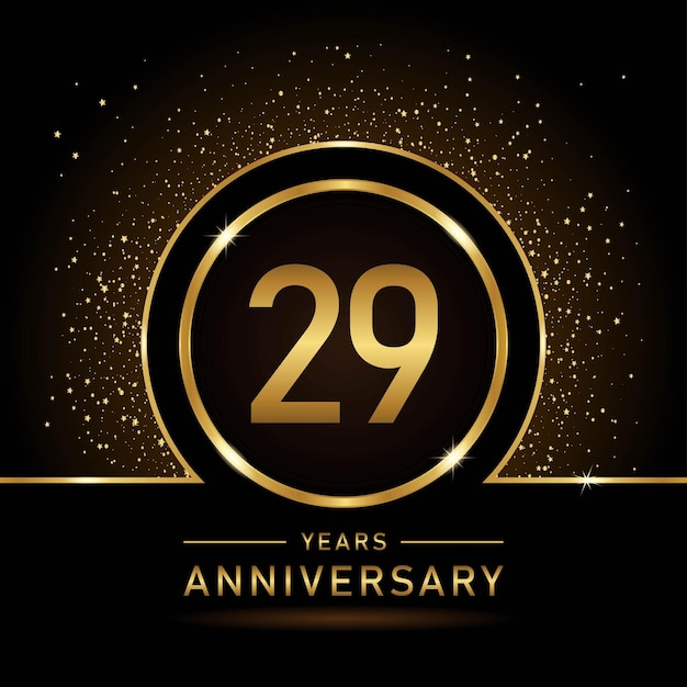 29th Anniversary Gold color template design for birthday event Vector Template