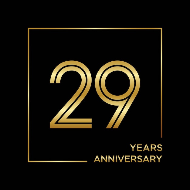 Vector 29th anniversary logo design with double line logo vector template